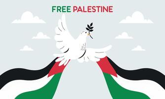 Hand-drawn free Palestine's lives matter. Concept of Freedom and Peace Illustration. vector