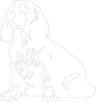 Clumber Spaniel  outline silhouette vector