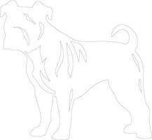 American Bulldog  outline silhouette vector