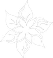 flor de pascua contorno silueta vector