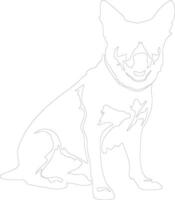 Australian Cattle Dog  outline silhouette vector