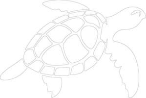 sea turtle   outline silhouette vector