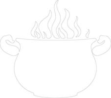 Cauldron  outline silhouette vector