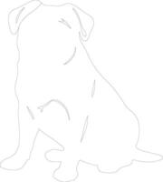 Pug  outline silhouette vector