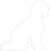 irlandesa agua spaniel contorno silueta vector