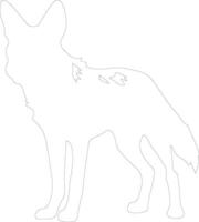 wild dog  outline silhouette vector