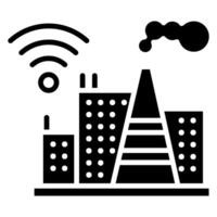 industrial iot icono línea vector ilustración