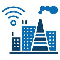 Industrial IoT icon line vector illustration