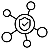 IoT Security icon line vector illustration