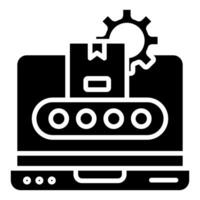 producción tecnología icono línea vector ilustración