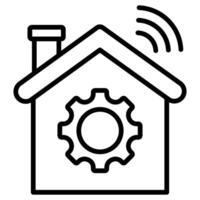 hogar automatización icono línea vector ilustración