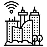 Smart Cities icon line vector illustration