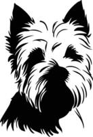 West Highland White Terrier   black silhouette vector