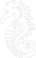 seahorse   outline silhouette vector