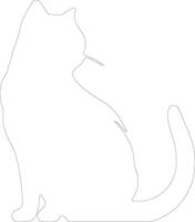 Scottish Fold Cat outline silhouette vector