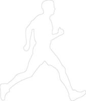 racewalking  outline silhouette vector