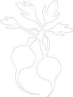 radish  outline silhouette vector