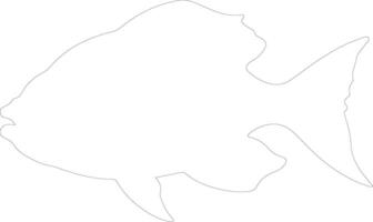piranha   outline silhouette vector