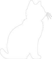 Munchkin Cat  outline silhouette vector