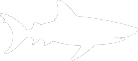 tiburón contorno silueta vector