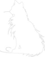 Oriental Longhair Cat  outline silhouette vector