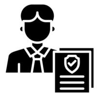 Insurance Agent icon line vector illustration