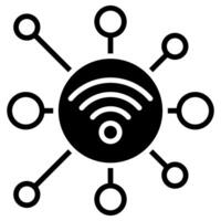 IoT Network icon line vector illustration
