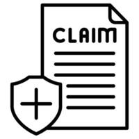 Insurance Claim icon line vector illustration