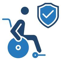 Disability insurance icon line vector illustration