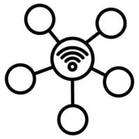IoT Connectivity icon line vector illustration