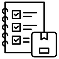 producción planificación icono línea vector ilustración