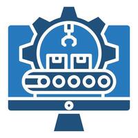 Manufacturing Software icon line vector illustration
