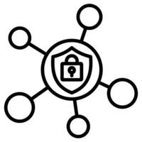 IoT Security icon line vector illustration