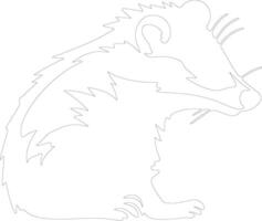 Virginia opossum  outline silhouette vector