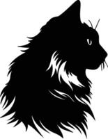 Norwegian Forest Cat  silhouette portrait vector