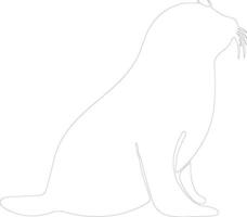 harp seal  outline silhouette vector