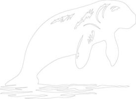 manatee  outline silhouette vector