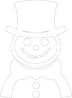 Snowman outline silhouette vector