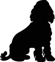 Irish Water Spaniel    black silhouette vector