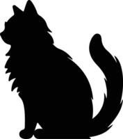 Munchkin Cat  silhouette portrait vector