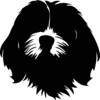 tibetano terrier silueta retrato vector