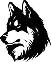 Alaskan Malamute black silhouette vector