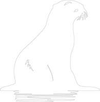 river otter    outline silhouette vector