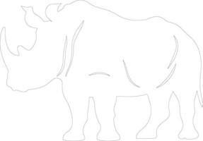 rinoceronte contorno silueta vector