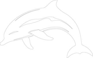 dolphin spotted   outline silhouette vector