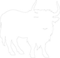 yak contorno silueta vector