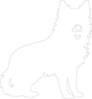 finlandés perro de Pomerania contorno silueta vector