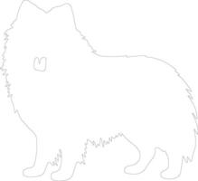 Keeshond  outline silhouette vector