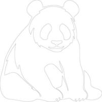 panda  outline silhouette vector