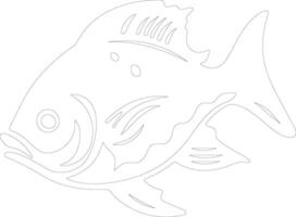 piranha   outline silhouette vector